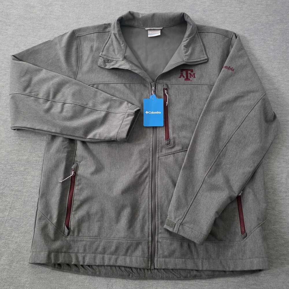Columbia Texas A&M Aggies Jacket Mens XL Gray NCAA Softshell Ascender II